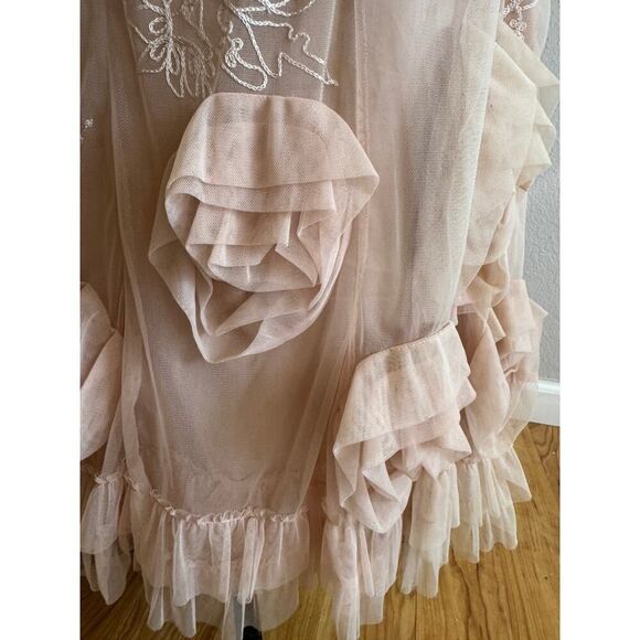 Nataya Large Rosettes Skirt Bohemian Romantic Whimsical Wedding Ballet Pink EUC - Picture 4 of 5